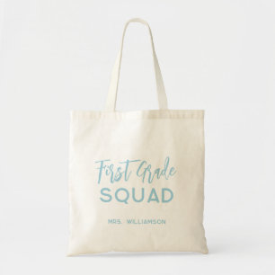 First Grade Squad Script Back to School Custom Tote Bag