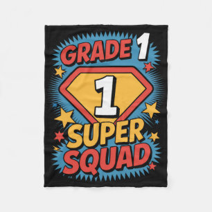 First Grade Superhero Squad 1st Year Kids Back To  Fleece Blanket