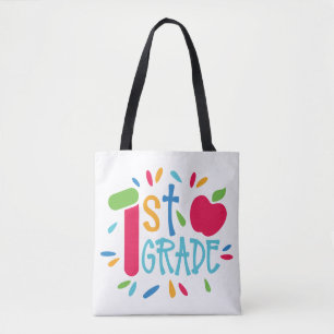 First Grade Teacher, 1st Grade Mom Back To School Tote Bag