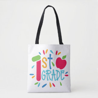 First Grade Teacher, 1st Grade Mom Back To School Tote Bag