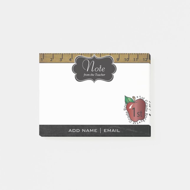 First Grade Teacher | DIY Text Post-it Notes (Front)