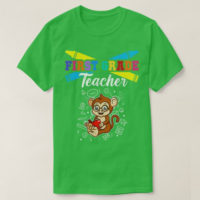First Grade Teacher Elementary School Educator 8  T-Shirt (Design Front)