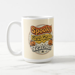 First Grade Teacher Halloween Shirt Spooky Teacher Coffee Mug