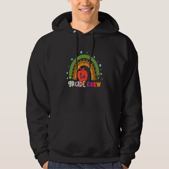 First Grade Teacher Leopard Rainbow 1st Grade Teac Hoodie (Front)