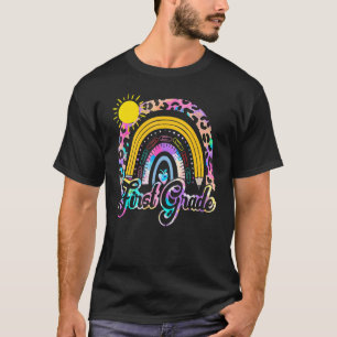 First Grade Teacher Leopard Rainbow 1st Grade Teac T-Shirt