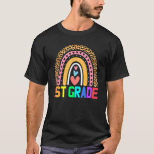 First Grade Teacher Leopard Rainbow 1st Grade Teac T-Shirt
