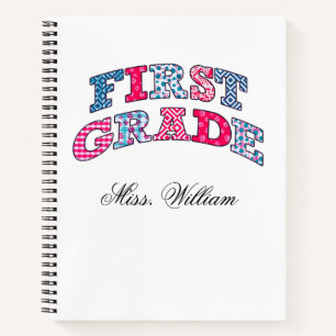 First Grade Teacher  Personalized Spir Notebook