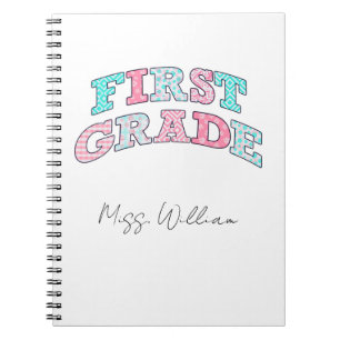 First Grade Teacher  Personalized Spiral Notebook