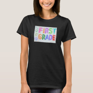 First Grade Team Cute Doodle School Kids Teacher 1 T-Shirt