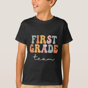 First Grade Team Retro Groovy Vintage First Day Of T-Shirt
