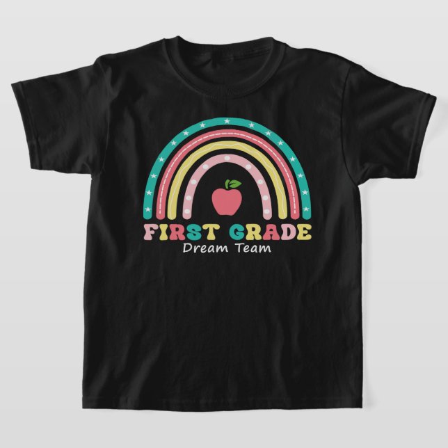 first grade team retro rinbow T-Shirt (Laydown)