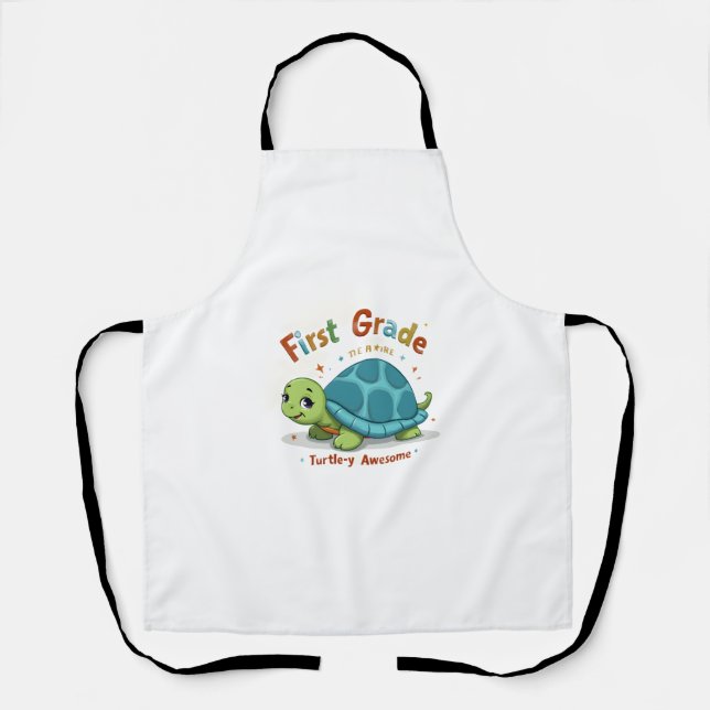 First Grade Turtle-y Awesome 1st Grade Back to Sch Apron (Front)