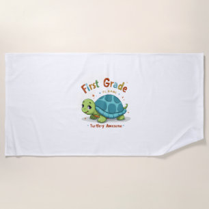 First Grade Turtle-y Awesome 1st Grade Back to Sch Beach Towel