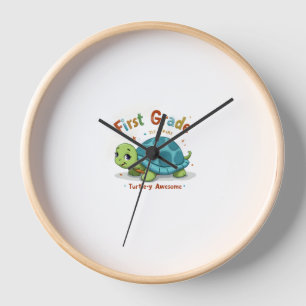 First Grade Turtle-y Awesome 1st Grade Back to Sch Clock