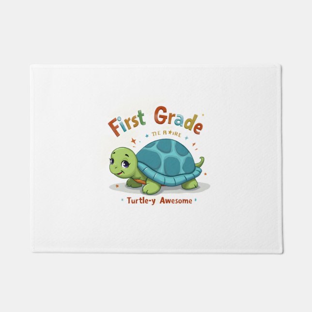 First Grade Turtle-y Awesome 1st Grade Back to Sch Doormat (Front)