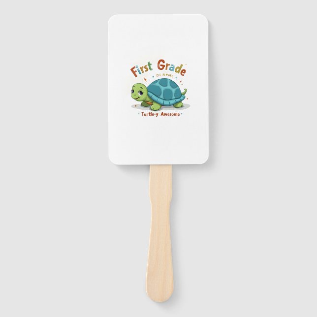 First Grade Turtle-y Awesome 1st Grade Back to Sch Hand Fan (Front)