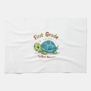 First Grade Turtle-y Awesome 1st Grade Back to Sch Kitchen Towel