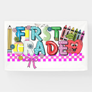 First Grade typography Banner