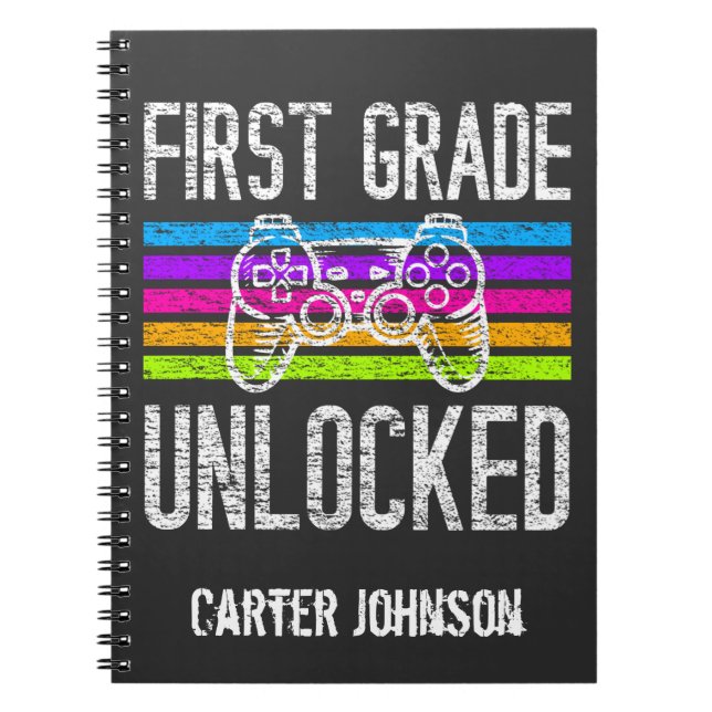 First Grade Unlocked Back to School Personalized N Notebook (Front)