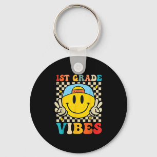 First Grade Vibes Smile First Day Of School 1st Gr Keychain
