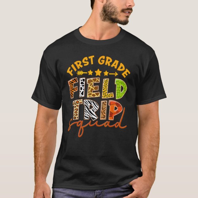 First Grade Zoo Field Trip Squad Matching Students T-Shirt (Front)
