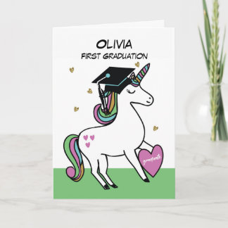 First Graduation Congratulations Unicorn Card