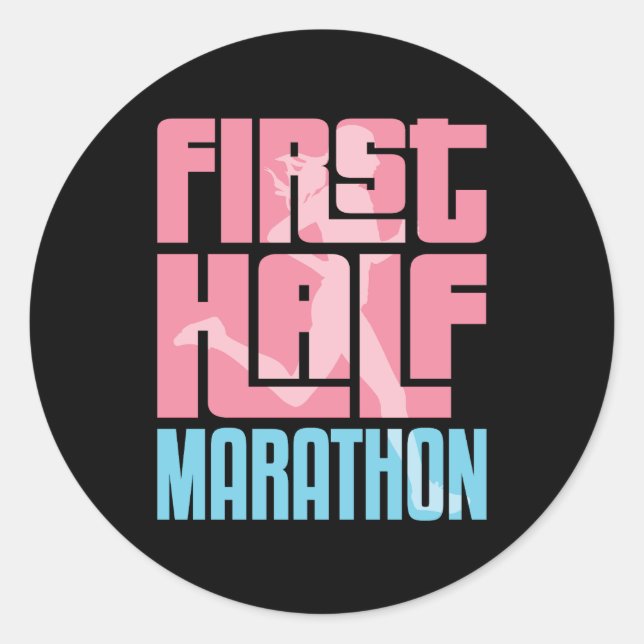 First Half Marathon 13.1 Runner Race Classic Round Sticker (Front)