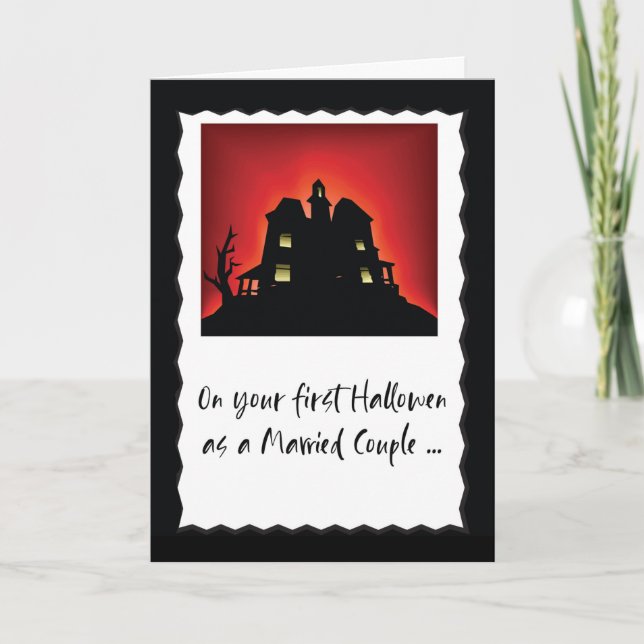 First Halloween as a Married Couple Humourous  Card (Front)