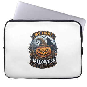 First Halloween As Brother Pumpkin Wolf Moon_1 Laptop Sleeve