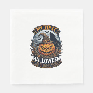 First Halloween As Brother Pumpkin Wolf Moon_1 Napkin
