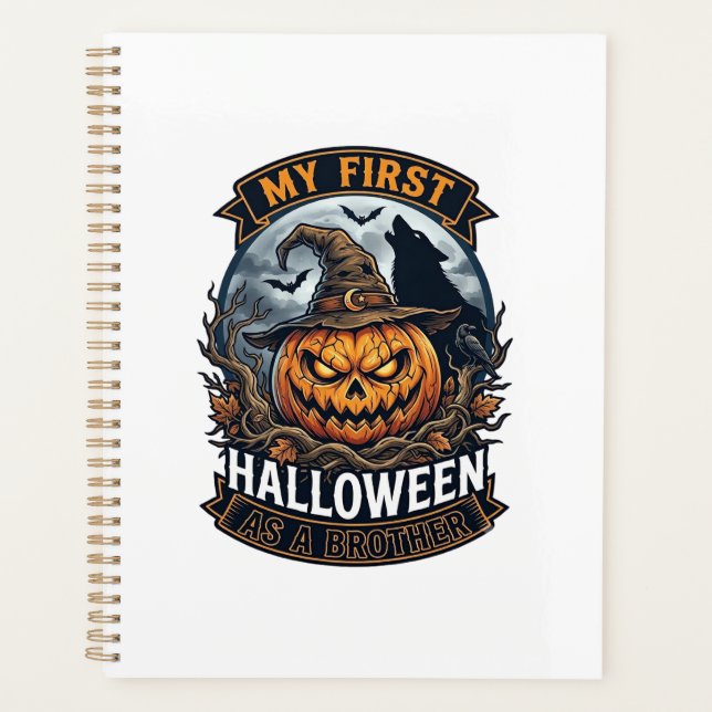First Halloween As Brother Pumpkin Wolf Moon_1 Planner (Front)