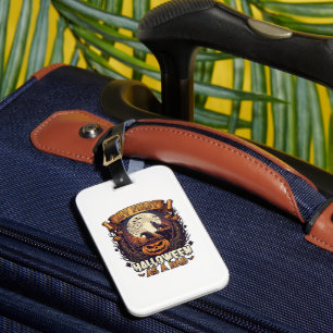 First Halloween As Dad Pumpkin Wolf Moon_1 Luggage Tag