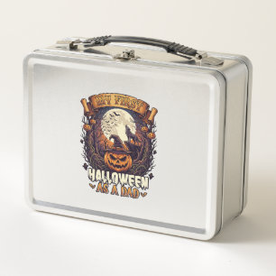 First Halloween As Dad Pumpkin Wolf Moon_1 Metal Lunch Box