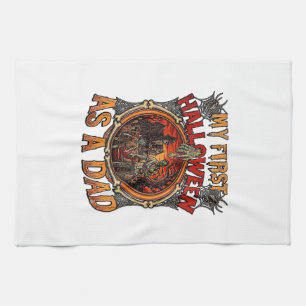 First Halloween As Dad Zombie Haunted House Gravey Kitchen Towel