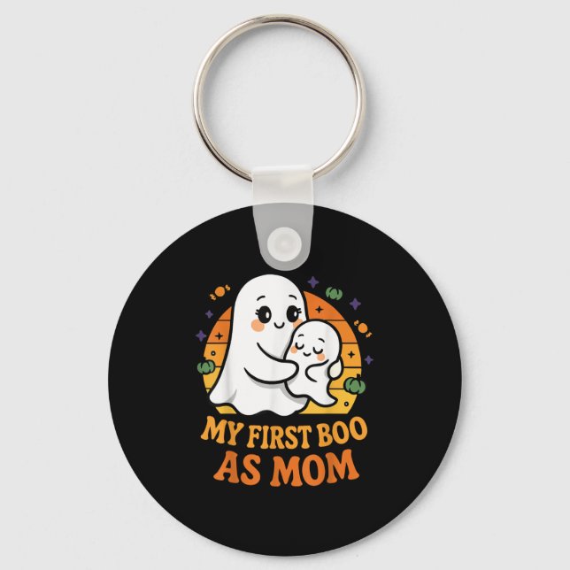 First Halloween As Mom 1st Time Mother  Keychain (Front)