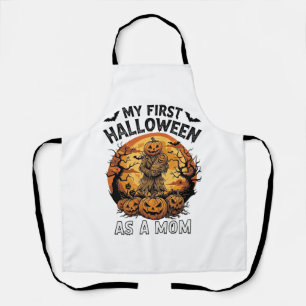 First Halloween As Mom Pumpkin Scarecrow Baby Moon Apron