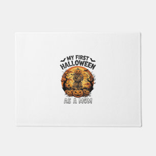 First Halloween As Mom Pumpkin Scarecrow Baby Moon Doormat