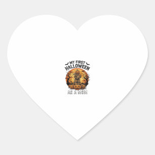 First Halloween As Mom Pumpkin Scarecrow Baby Moon Heart Sticker