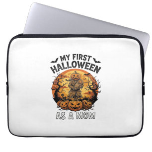 First Halloween As Mom Pumpkin Scarecrow Baby Moon Laptop Sleeve