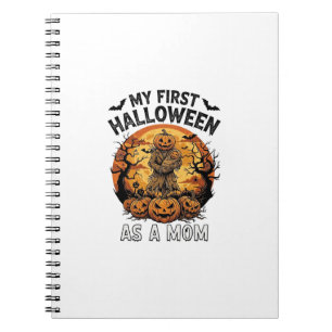 First Halloween As Mom Pumpkin Scarecrow Baby Moon Notebook