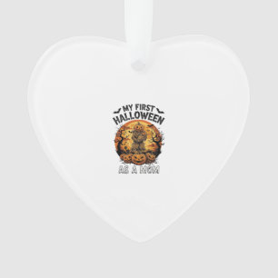 First Halloween As Mom Pumpkin Scarecrow Baby Moon Ornament