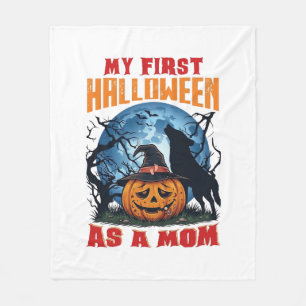 First Halloween As Mom Pumpkin Wolf Moon_1 Fleece Blanket