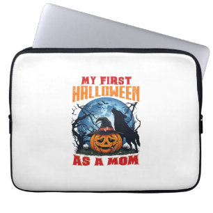 First Halloween As Mom Pumpkin Wolf Moon_1 Laptop Sleeve