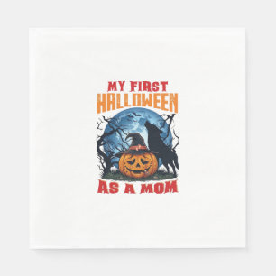 First Halloween As Mom Pumpkin Wolf Moon_1 Napkin