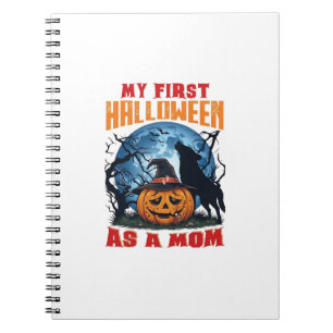 First Halloween As Mom Pumpkin Wolf Moon_1 Notebook