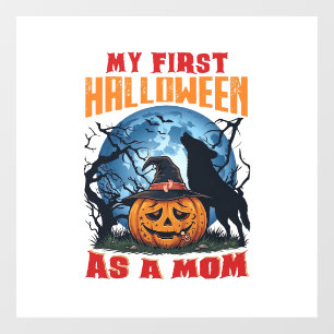 First Halloween As Mom Pumpkin Wolf Moon_1 Window Cling