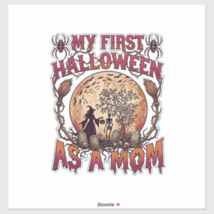 First Halloween As Mom Witch Skeleton Moon_1