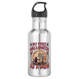 First Halloween As Mom Witch Skeleton Moon_1 532 Ml Water Bottle