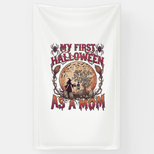 First Halloween As Mom Witch Skeleton Moon_1 Banner