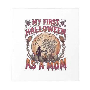First Halloween As Mom Witch Skeleton Moon_1 Notepad